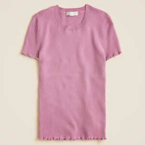 JCrew Ruffle-trim T-shirt in TENCEL™ lyocell blend
